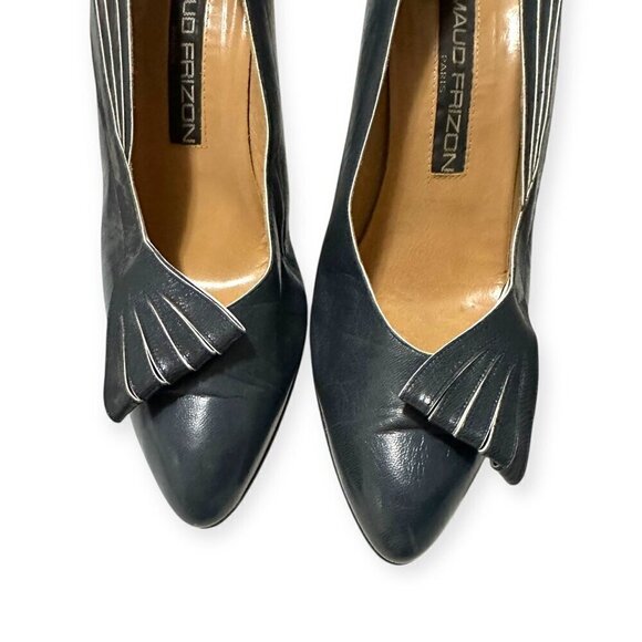 Vintage Maud Frizon Dark Gray Pumps with Bow, Size 40.5 EU - Picture 10 of 15